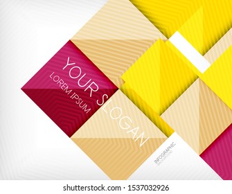 Business squares background design template composition. Glossy shiny rectangle shapes with option infographic text or with promotion message. Vector colorful illustration