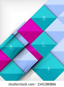 Business squares background design template composition. Glossy shiny rectangle shapes with option infographic text or with promotion message. Vector colorful illustration
