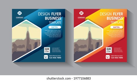 Business Squares Background Flyer Template. New set of editable minimal banner templates. Suitable for social media posts and web or internet ads. Vector illustration with photo college