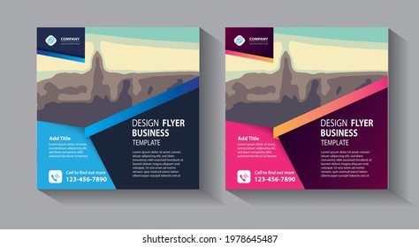 Business Squares Background Flyer Template. New set of editable minimal banner templates. Suitable for social media posts and web or internet ads.