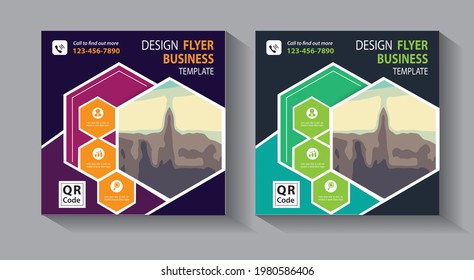 Business Squares Background Flyer Template. New set of editable minimal banner templates. Suitable for social media posts and web or internet ads.