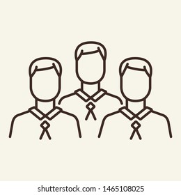 Business staff vector line icon. Partners, colleagues, employees. Staff concept. Vector illustration can be used for topics like human resources, occupation, business