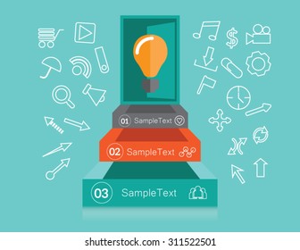 business staircase diagram template. Vector illustration. can be used for workflow layout, banner, number options, step up options, web design, infographics, timeline template. Idea  concept