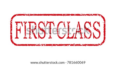 business stamp illustration "FIRST CLASS".