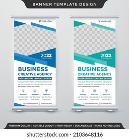 business stand banner layout template with abstract and modern style use for promotion display and ads