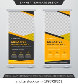 business stand banner template with abstract background and modern layout