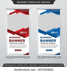 business stand banner template with creative and clean style use for product presentation display and commercial ads