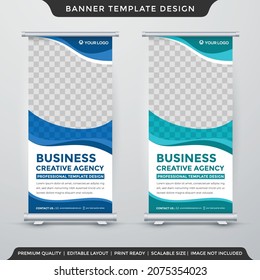 business stand banner template with creative and clean style use for product presentation display and commercial ads