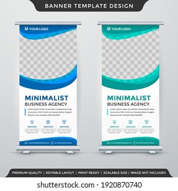 business stand banner template design with minimalist style use for product publication