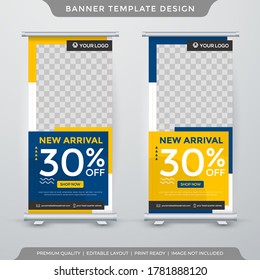 business stand banner template with modern concept and futuristic style