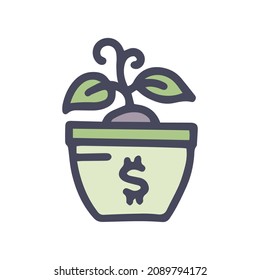 business start color vector doodle simple icon
