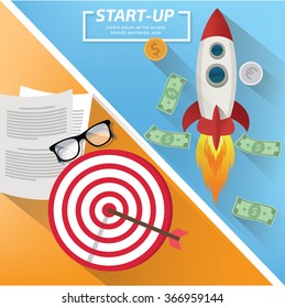 Business Start up concept design,clean vector