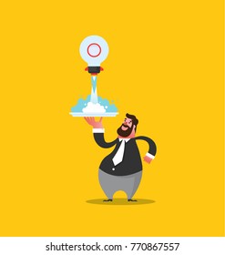 Business start up concept with light bulb rocket