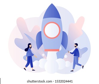 Business Start Up concept. Modern flat cartoon style. Vector illustration