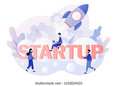 Business Start Up concept. Modern flat cartoon style. Vector illustration