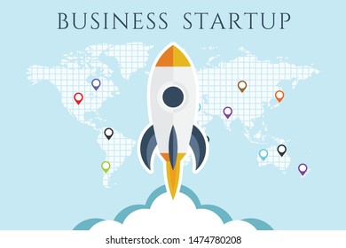 Business Start up concept poster.