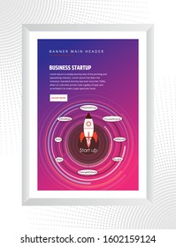 Business start up concept with rocket.