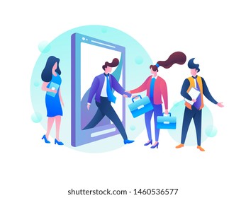 Business Start Up Concept for web page, banner, presentation, social media. Vector illustration, business project startup process, idea through planning and strategy, time management, realization