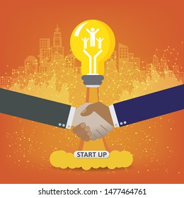 Business Start Up Concept for web page, banner, presentation, social media. 