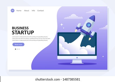 Business Start Up Concept for web page, banner, presentation, social media. Vector illustration, business project startup process, idea through planning and strategy, Easy to edit and customize