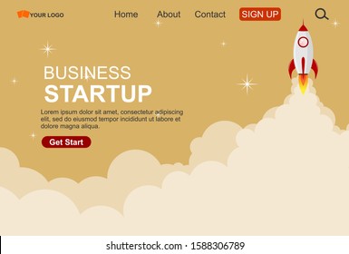 Business Start Up Concept for web page. vector