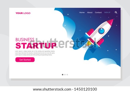Business Start Up Concept for web page, banner, presentation, social media. Vector illustration, business project startup process, idea through planning and strategy, time management.