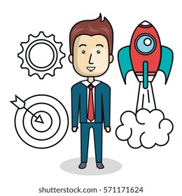 business start up flat icons