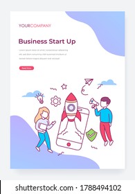 El concepto de ilustración vectorial plana de Business Start Up se puede utilizar para la página de inicio, ui, web, tarjeta de introducción de aplicaciones, editorial, volante y banner.