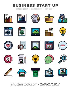 Business Start Up Icon Bundle 25 Icons for Websites and Apps