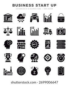 Business Start Up Icon Bundle 25 Icons for Websites and Apps