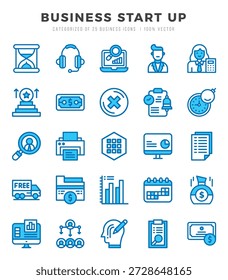 Paquete de iconos de inicio de negocios 25 iconos para Sitios web y App
