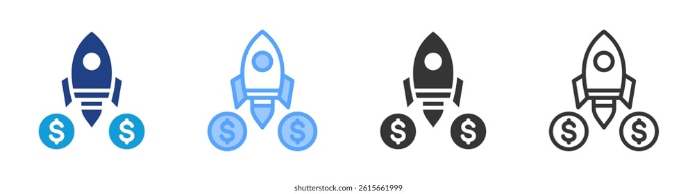 Business Start Up icon set multiple style collection