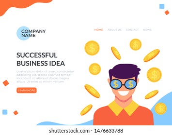 Business start up idea concept. Vector flat cartoon graphic design illustration