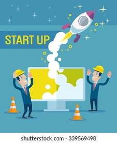 Business start up idea. Vector flat illustration