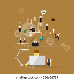 Business start infographics template.