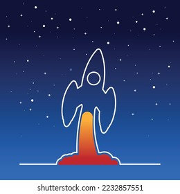 Business Start up launch concept. Flat trendy rocket start up icon