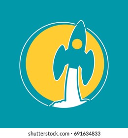 Business Start up launch concept. Flat trendy rocket start up icon