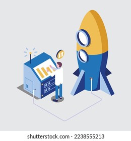 Business start up launch vector illustration