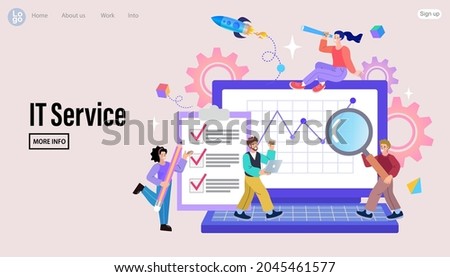 Business start up launching rocket with computer and server. Startup coaching and mentorship concept. Successful launch of startup. Financial planning, Idea, Strategy, Management. vector illustration.