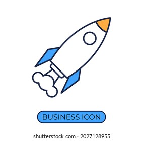 Start-up-Raketensymbol für Unternehmen. Konzept der Vektorgrafik.