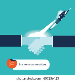 Woman’s business start up
Woman’s business start up. Vector illustration business connections concept