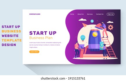 Design der Website für Unternehmensgründungen Webseitendesign für Unternehmen. Modernes Vektorgrafik-Konzept des Webseitendesigns für die Website- und mobile Website-Entwicklung. Einfache Bearbeitung und Anpassung.