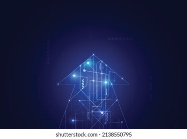 Business Startup concept. Abstract lines technology digital hi tech background. Vector illustration
