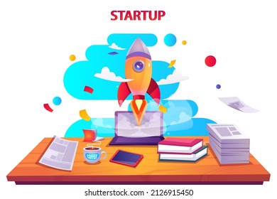 Business startup concept. Flat vector template style Suitable for Web Landing Pages.