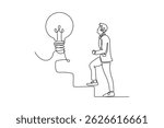 Business startup concept. Single line draw design. Vector graphic illustration
