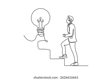 Business startup concept. Single line draw design. Vector graphic illustration