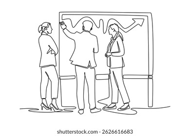 Conceito de start-up de negócios. Design de desenho de linha única. Ilustração gráfica vetorial