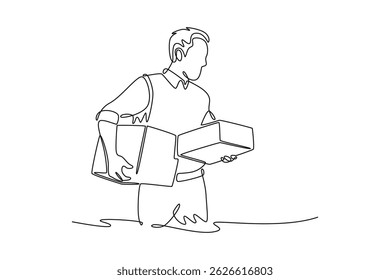 Business startup concept. Single line draw design. Vector graphic illustration