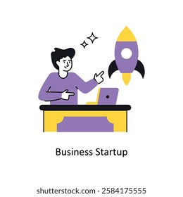 Business Startup Concept vector illustration.  isolated on white Background. 
