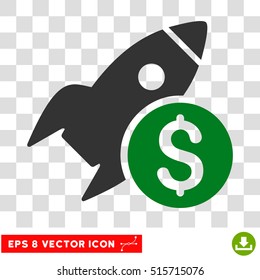 Business Startup EPS vector pictograph. Illustration style is flat iconic bicolor green and gray symbol.